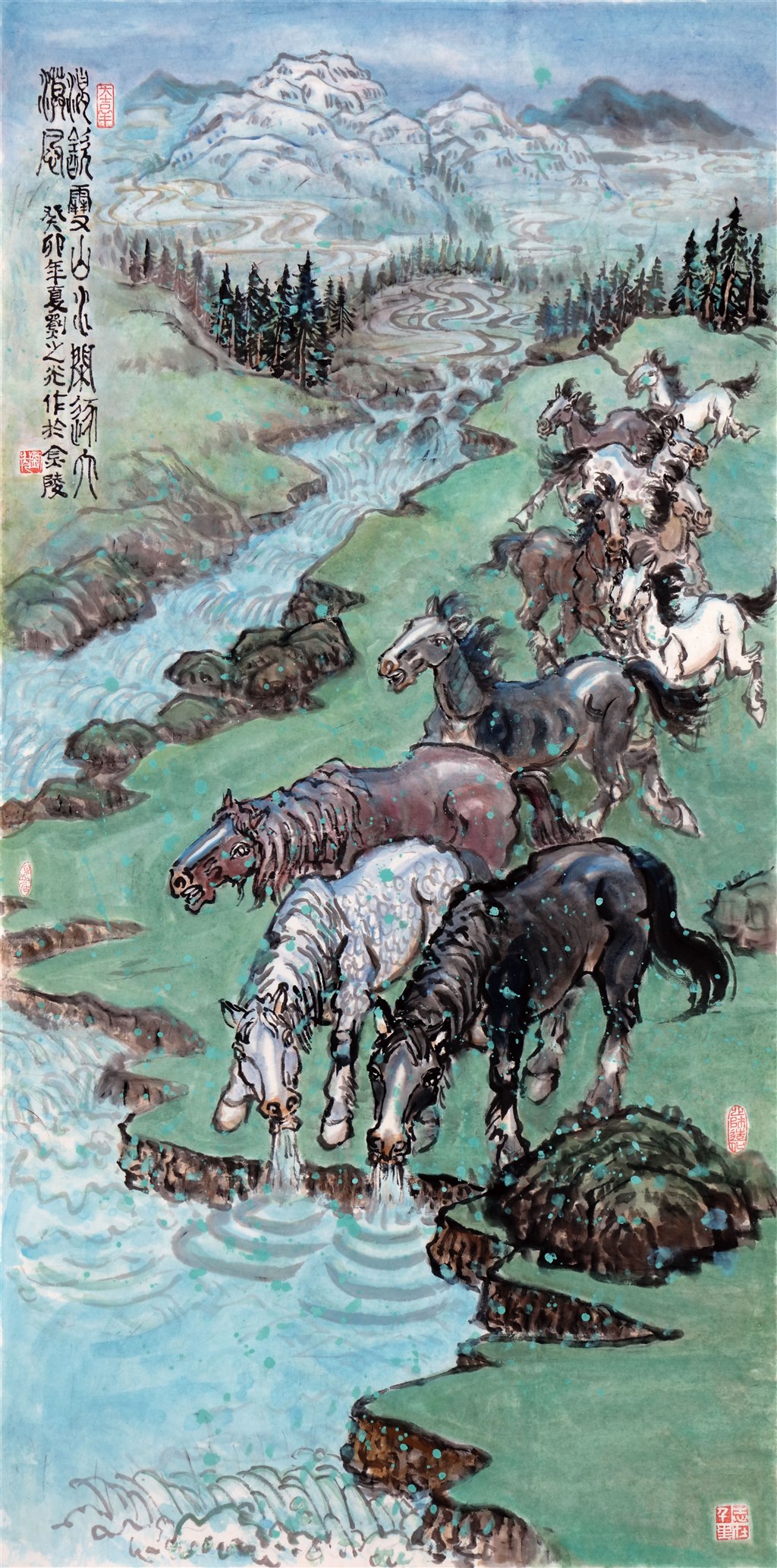 刘之光-渴饮雪山水-闲逐沙漠风-138×69cm.jpg